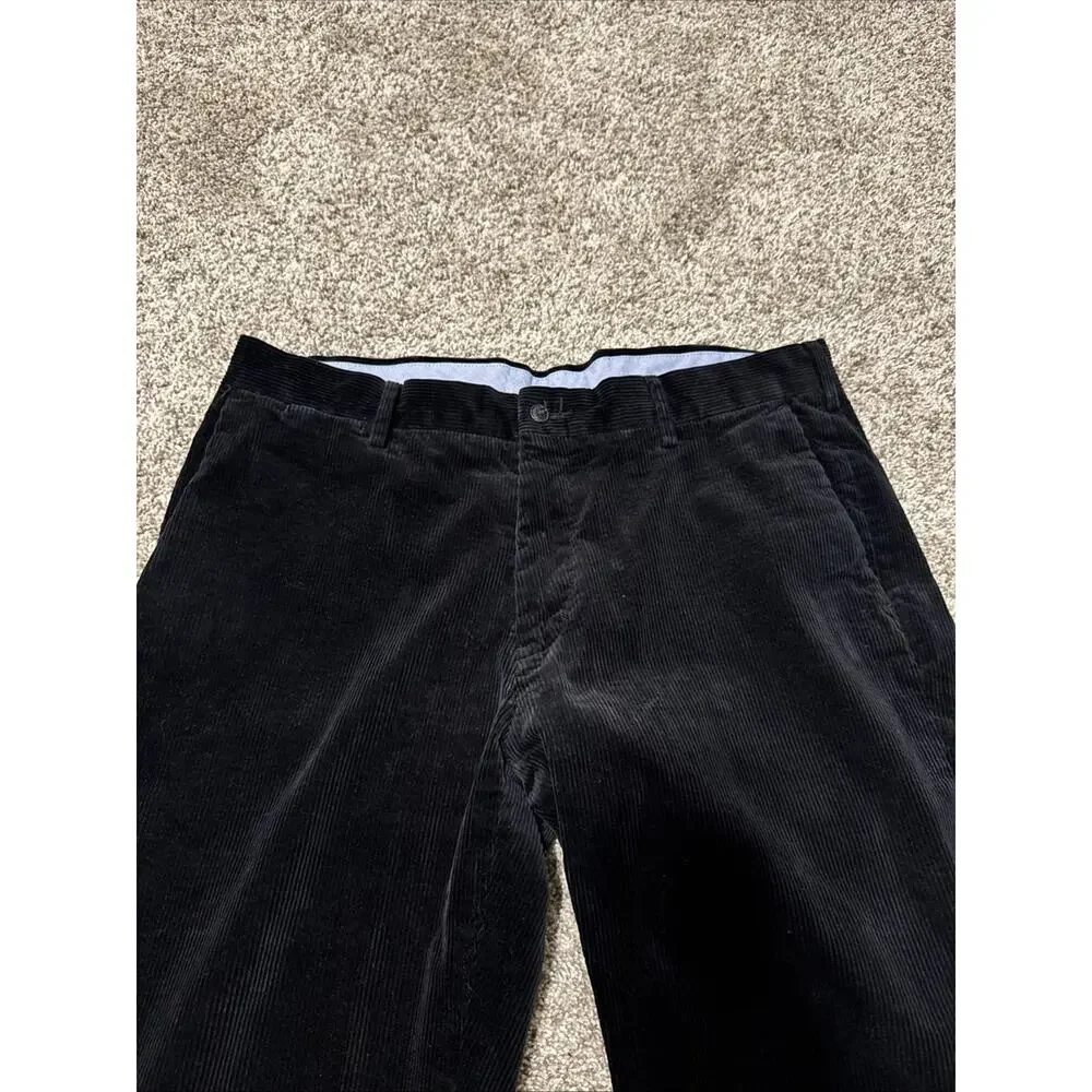 Polo Ralph Lauren Corduroy Pants Mens 36x32 Black Straight Stretch Classic Fit